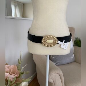 Jessica Simpson Black Belt with Gold Buckle